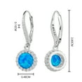 thumbnail image 3 of 925 Sterling Silver Earrings with Birthstone Opal White CZ for Women, 3 of 5