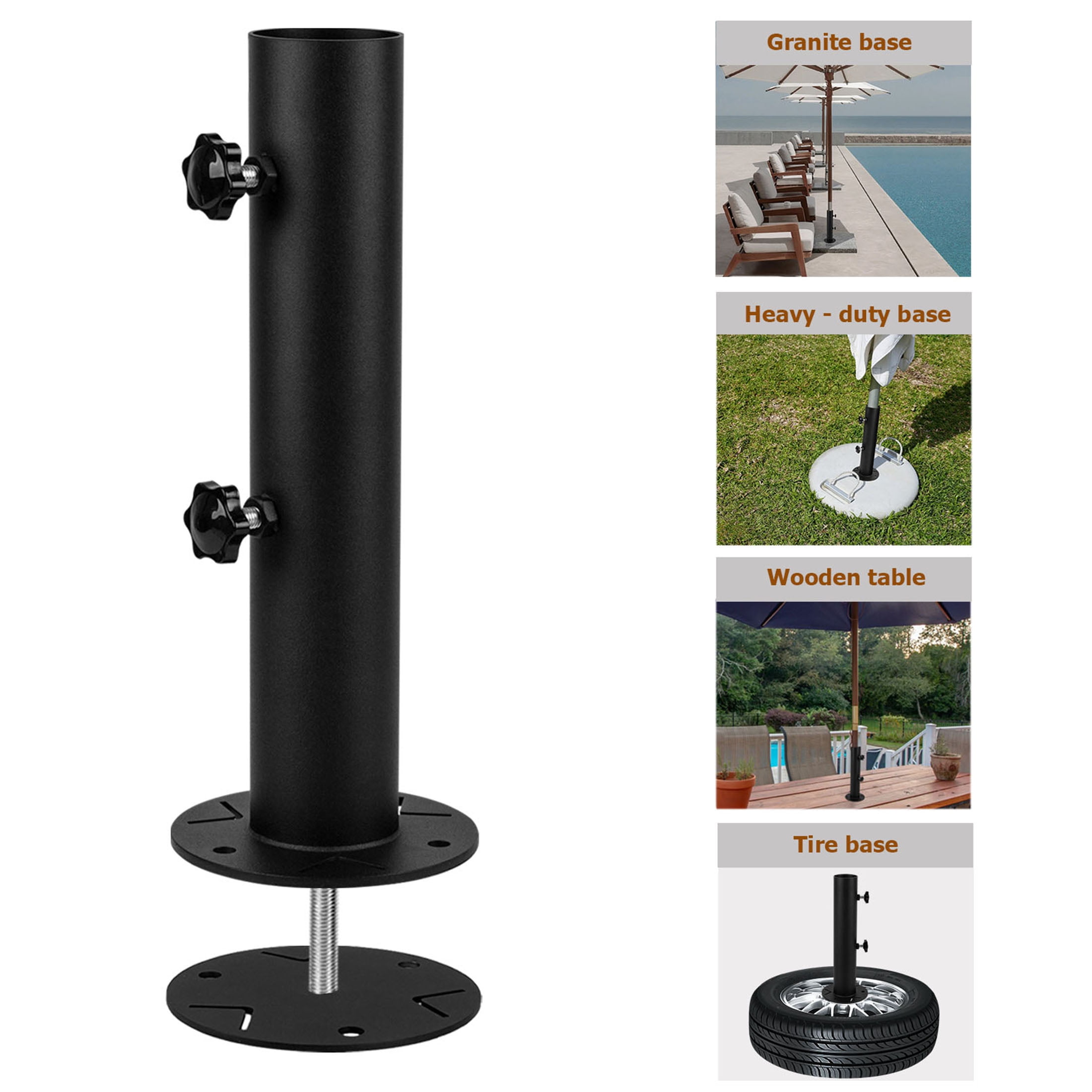 VANROUG Universal Granite Umbrella Stand Tube Outdoor, Stone Umbrella Tube Base, Table Umbrella Tube Bracket, DIY Metal Tube Umbrella Mount, Marble Flag Pole Stake Holder
