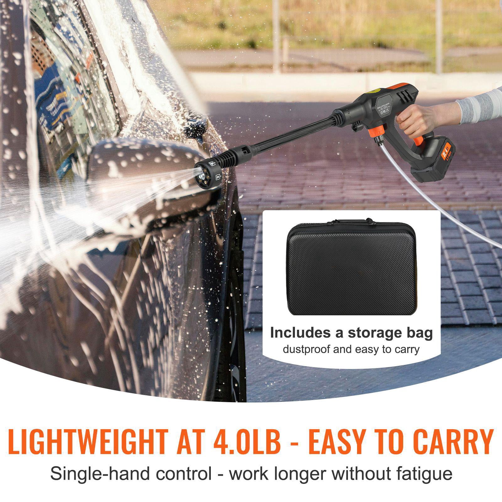 Cordless Pressure Washer 652 PSI 1.1 GPM Electric Cleaner with 4.0Ah Battery Charger 6 in 1 Nozzle for Home Floor Cleaning Watering