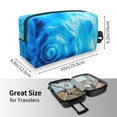 thumbnail image 4 of Goofa Blue Shell Printed Toiletry Bag with Handle,Large Capacity Travel Makeup Cosmetic Bag for Women, Carry on Airport Airline Compliant Bag, 4 of 9