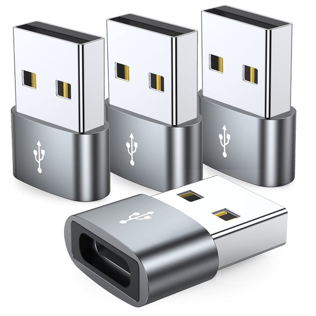 Adaptador JXMOX USB C hembra a USB macho, paquete de 4 unidades para iPhone, iPad