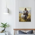 thumbnail image 3 of Lingy Framed Jesus and Lamb Canvas Wall Art Jesus Christ The Good Shepherd Picture Prints God Faith Poster Artwork Christian Home Bedroom Decoration, 3 of 4