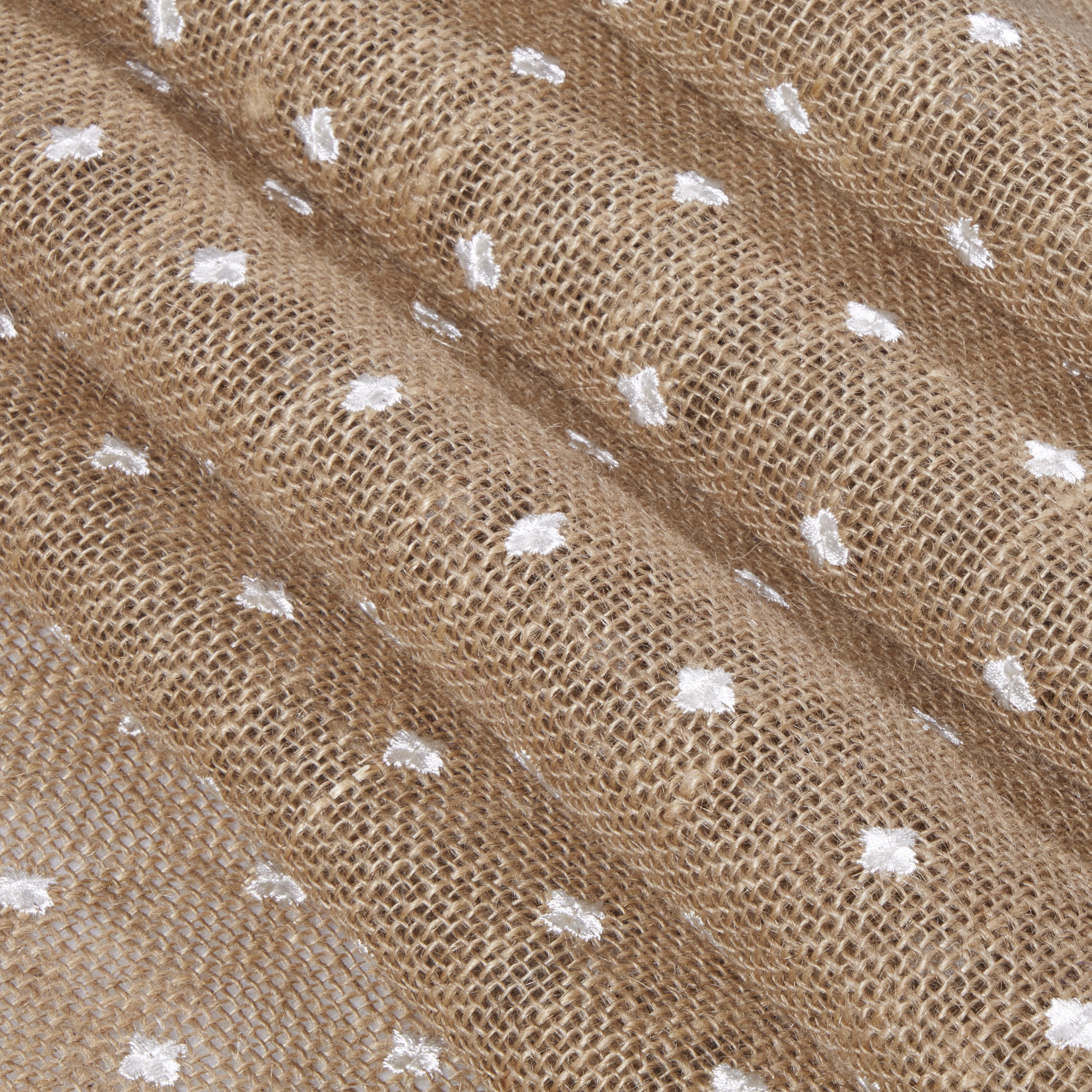 (2 pack) Love, Laugh, Craft Natural Jute Burlap Precut, 46"W x 2-Yards, White Swiss Dots