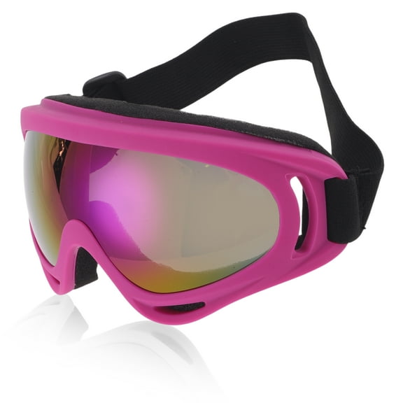 Unique Bargains 1 Pc Motorcycle Riding Goggles PC PU Outdoor Sports Sunglasses for Motocross Dirt Bike ATV Colorful Lens Pink Frame