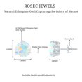 thumbnail image 5 of Rosec Jewels Ethiopian Opal Stud Earrings for Women (4 Carat, AAA Grade) - October Birthstone Earrings - Ready to Gift, 10K White Gold, 5 of 7