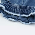 thumbnail image 4 of WRTFVZA Short Jorts for Girls Size 5-6 Years Girls Jean Shorts Ripped Distressed Frayed Folded Hem Teen Tween Youth Mid Rise Casual Summer Kids #Blue, 4 of 5