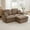 Coffee, variant on Chenille Cloud L-Shaped Loveseat Sofa,Deep Seat Sofa Couch with Movable Ottoman, Exquisite Round Pillows and Quilted Back Cushions, Recessed Base Frame Legs, Easy Assembly, Fits Living Room (Coffee)
