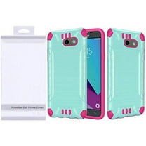 GSA Slim Brushed Hybrid Case For Samsung Galaxy J3 (2017), J327, Teal, Hot Pink