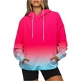 thumbnail image 1 of JMYHOAM Women's Long Sleeves Color Block Hoodie Tops Cute Casual Drawstring Hooded Sweatshirt with Pockets Pullover Tops, Multicolor L, 1 of 5
