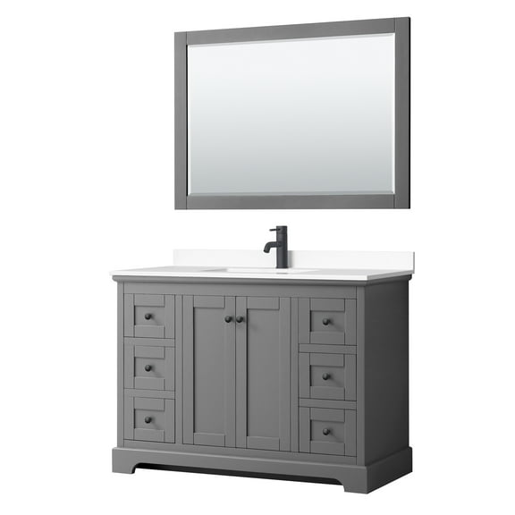 Wyndham Collection Wcv232348s-Vca-M46 Avery 48" Free Standing Single Basin Vanity Set -