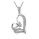 thumbnail image 1 of Hollow Out Doble Zircon Corazón Collar Colgante Zircon Forever 520 Heartbeat Necklace, 1 of 8
