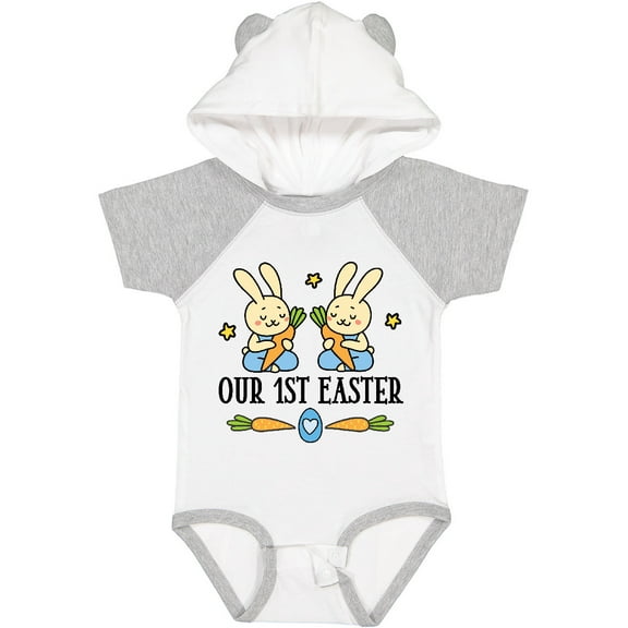 Inktastic 1st Easter Twin Boys Bunny Boys Baby Bodysuit