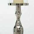 thumbnail image 6 of Old World Luxurious Grand Hotel Pillar Candle Holder With Glass Sleeve, Silver Aluminum Nickel, 34.5 Inches Tall, Includes Stand and Glass Sleeve, 6 of 7