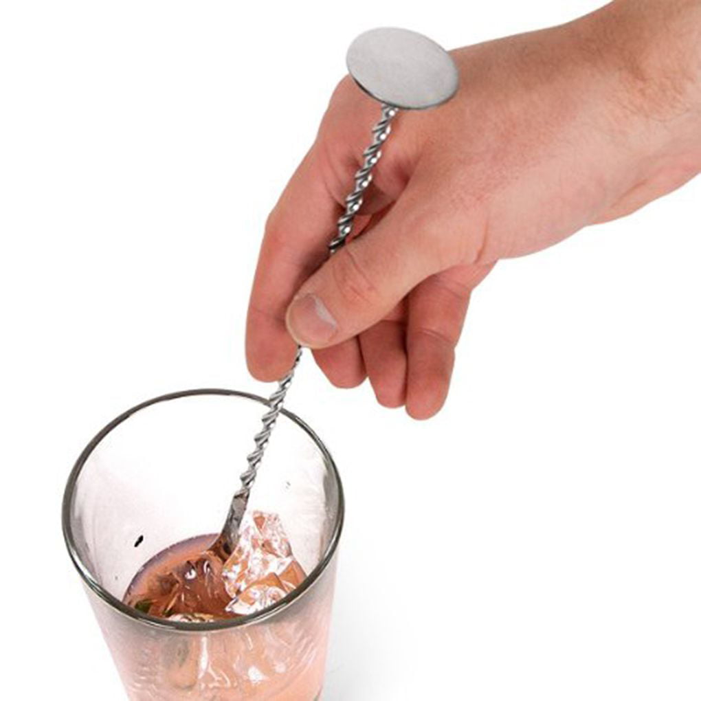 GuDoQi Stainless Steel Cocktail Muddler and Mixing Spoon for Bar Party Restaurant