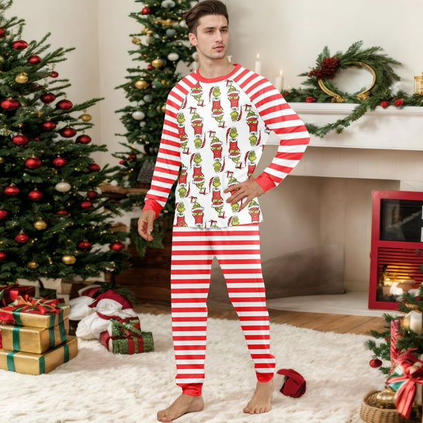 Mens grinch pajama set sale