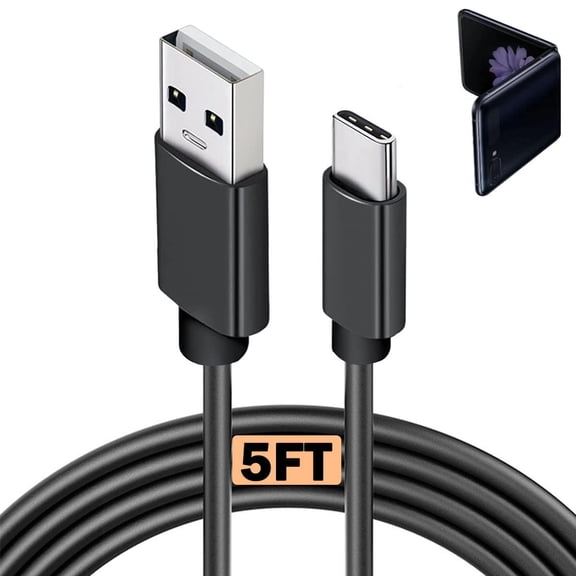 for USB C Charger Cable for Samsung Galaxy Z Flip 7/7FE, 6, 5, 4, 3, 2, for Samsung Galaxy Z Fold 7, 6, 5, 4, 3, 2 Charging Cable, Samsun g for Android Phone Power Cord Replacement(5FT Black)