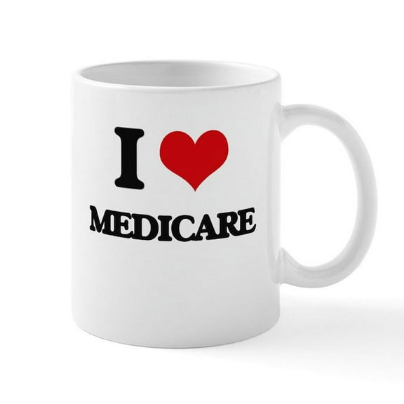 CafePress - I Love Medicare Mugs - 11 oz Ceramic Mug - Novelty Coffee Tea Cup