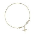 thumbnail image 2 of 7 1/2 inch Round Double Loop Bangle Bracelet w/ St. Brigid Cross in Gold-Filled, 2 of 3