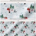 thumbnail image 2 of Soimoi Cotton Cambric Fabric Snowman,Santa & Tree Christmas Print Fabric by the Yard 42 Inch Wide, 2 of 7