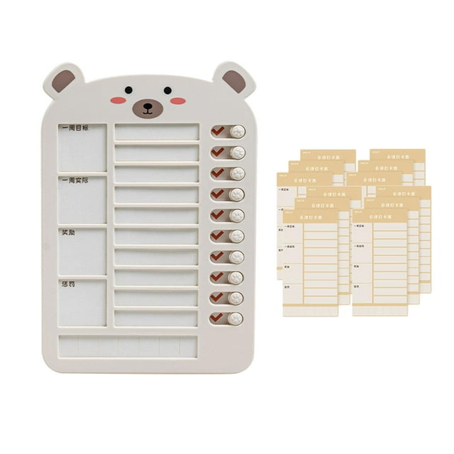 Tableau de Planification Quotidienne avec Papier Vierge, Planificateur d'Affaires, Ours Beige
