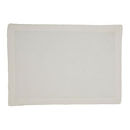 

14 x 20 in. Whip Stitched Oblong Placemat Silver Stripe - Set of 4
