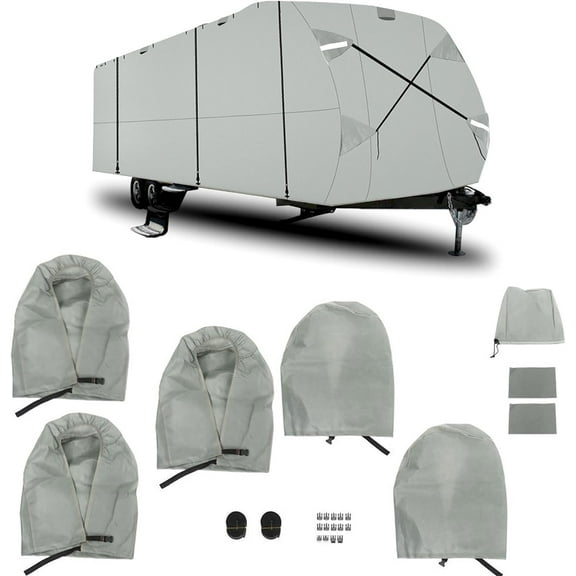 SEBLAFF Non-Woven Fabric Travel Trailer RV Cover For 18'-20' Camper Waterproof Anti-UV