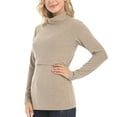 thumbnail image 5 of felwors Shirts for Women Cotton Turtleneck Breastfeeding Tees Long Sleeve Maternity Top Comfort Pregnancy Blouse 2025 Khaki, XXL, 5 of 7