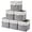 White&Grey-12"x12"x12", variant on 12 x 12 Inch Cube Storage Bins, 6 Pack Large Collapsible Fabric Storage Bin with Ropes, Foldable Storage Cubes for Home, Office,Closet, Clothes, Toys Organizer (White & Beige)