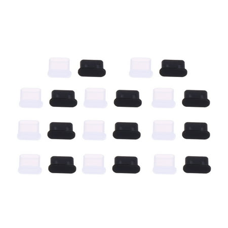 Etereauty 10 Pairs USB Type C Female and Male Anti Dust Protective Cover Stopper Protector Plugs (Black)