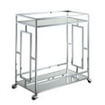 thumbnail image 6 of Pemberly Row Modern Bar Cart in Clear Glass and Chrome Metal Frame, 6 of 6