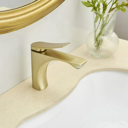 

CoSoTower Single Hole Single-Handle Bathroom Faucet In Brushed Gold
