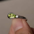 thumbnail image 4 of HeartsAndYou 0.75ct Natural Green Peridot Solitaire Engagement Ring 100% 14k SOLID White Gold, 4 of 8
