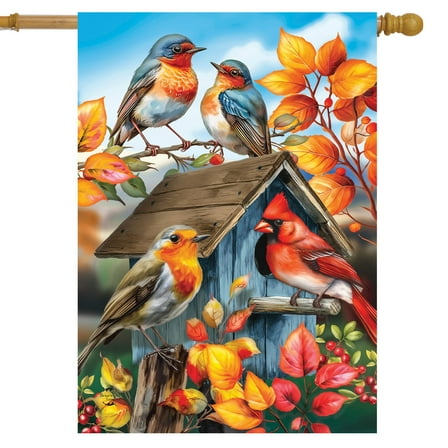 Briarwood Lane Fall Birds House Flag