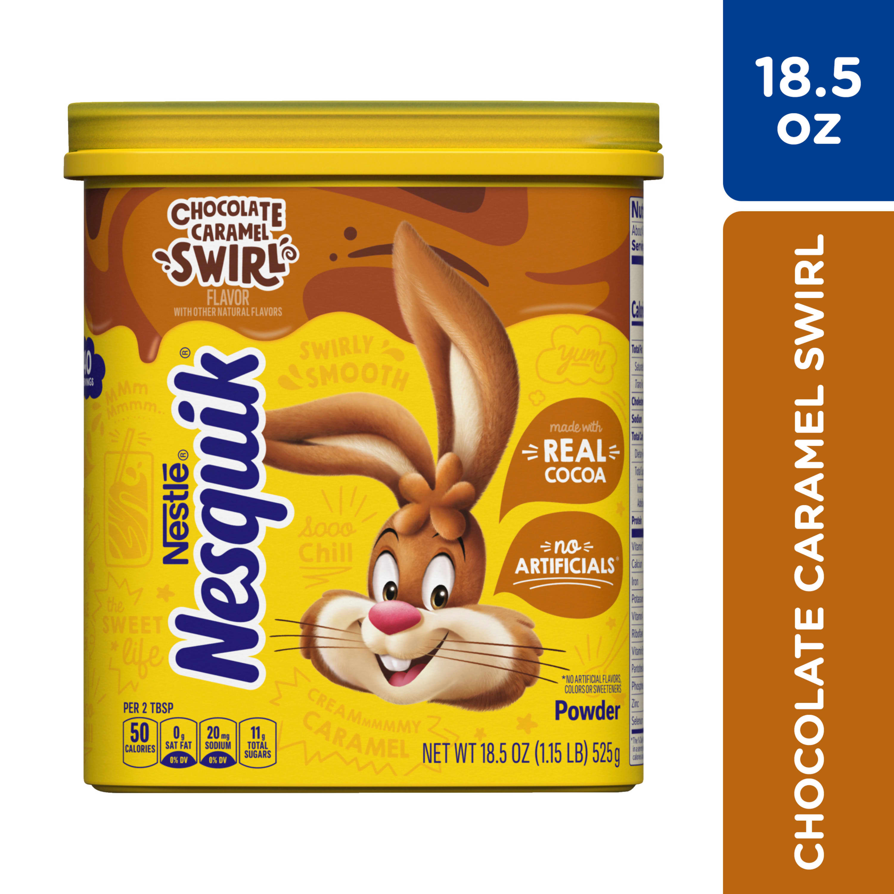 Nestle Nesquik Chocolate Caramel Swirl Flavor Powdered Drink Mix 18 5 