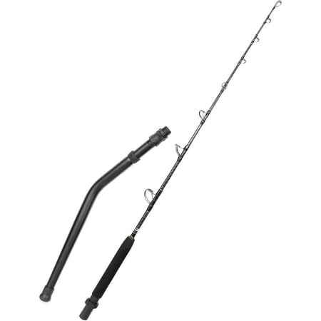 BLUEWING Spiral Wrap Extreme Trolling Fishing Rod 80lb Carbon Fiber Fishing Rod 2 Piece Design with Fuji Stainless Steel Guides and Bent Butt Handle 5'7"