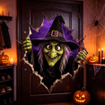 thumbnail image 3 of 2026 New Halloween Break-In Wall Decals, 3D Spooky Character Wall Sticker with Realistic Shattered Burst Effect, Removable Creative Halloween Decoration for Front Door Wall Home Window(Witch), 3 of 3