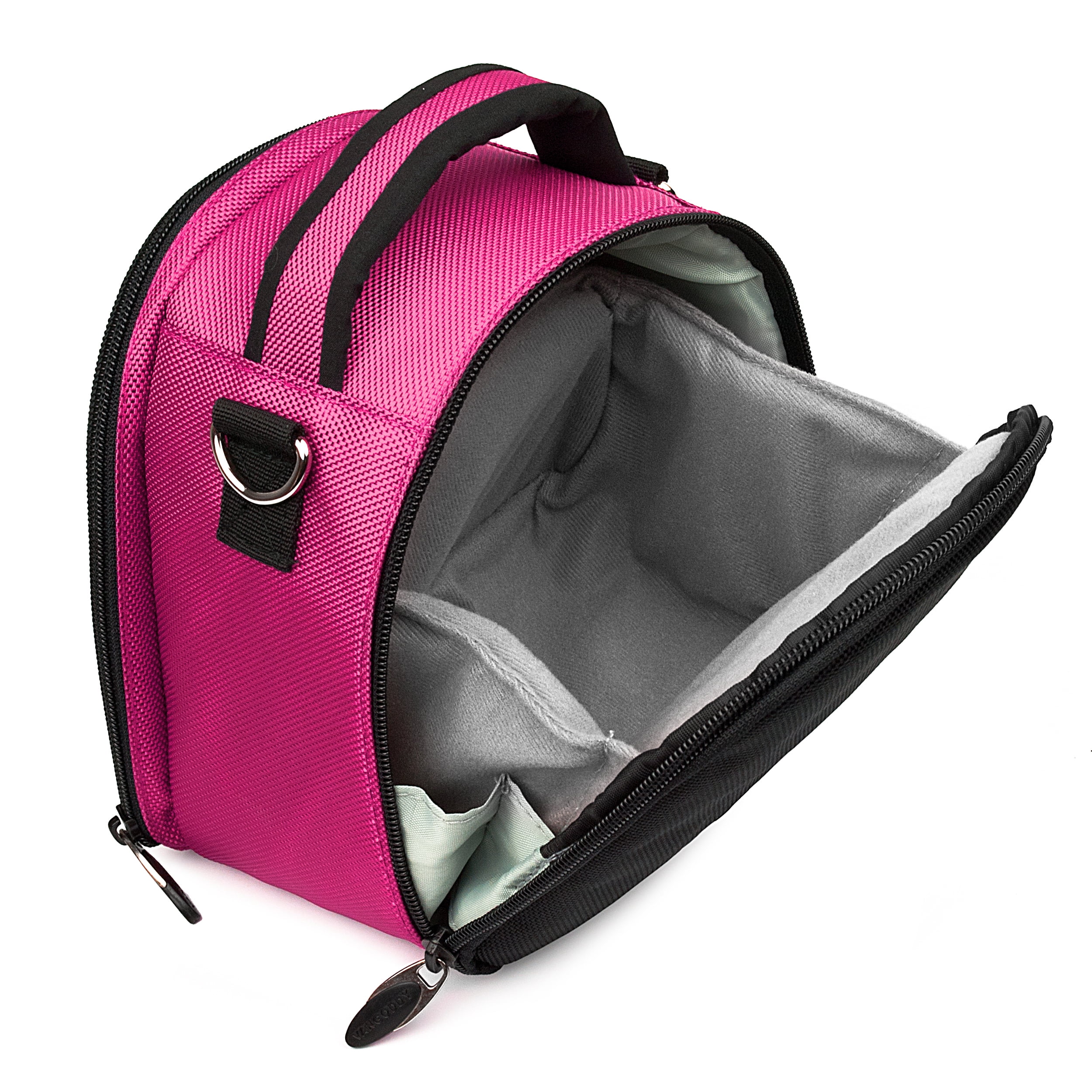 Hot Pink Compact DSLR Camera Case Shoulder Bag with Adjustable Strap, Travel Camera Protector Bag for Canon Nikon Sony Olympus Digital Cameras