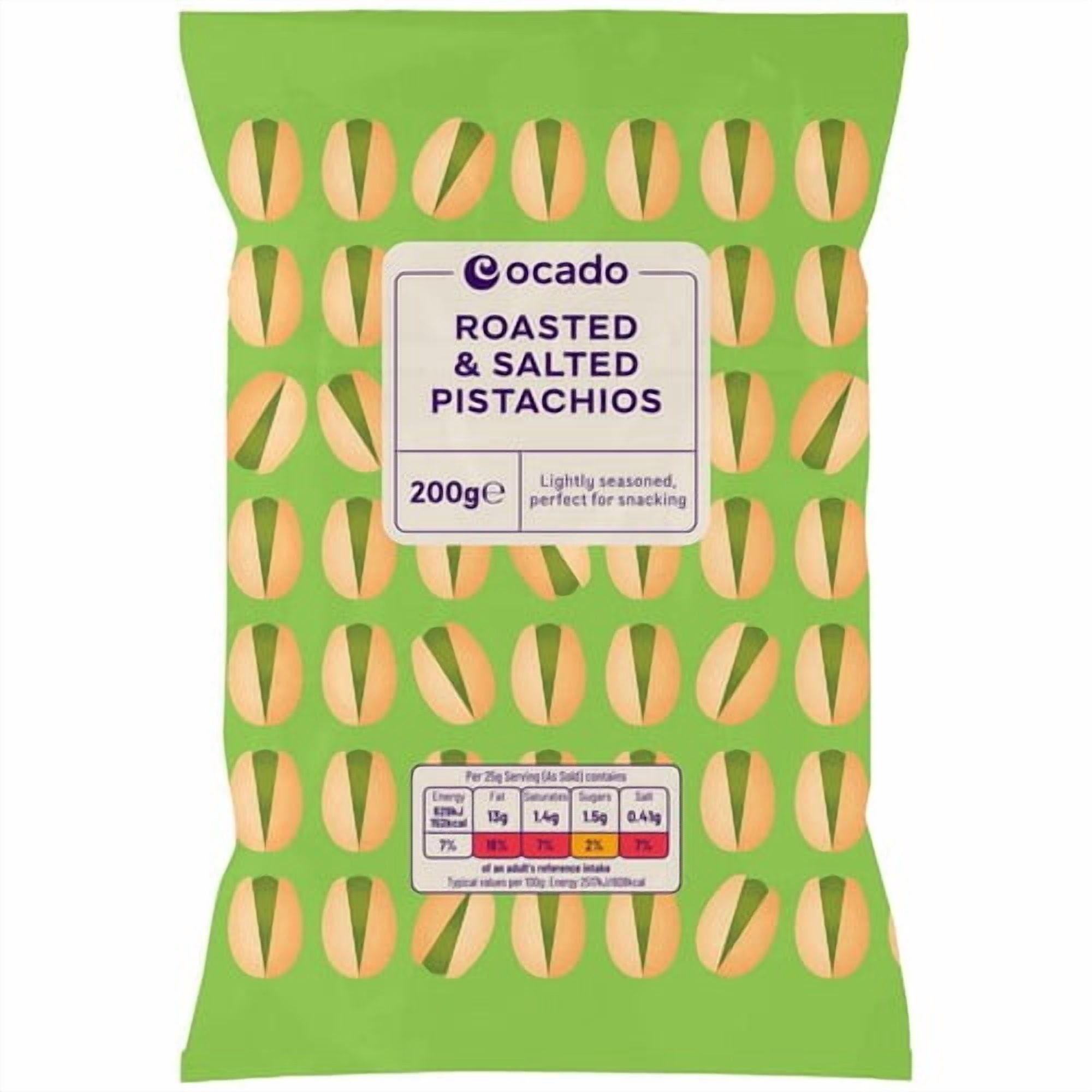 Ocado Roasted & Salted Pistachios 200g, British Import (Pack of 3)