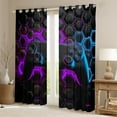 thumbnail image 2 of Erosebridal Colorful Gamepad Curtains for Living Room, Game Player 30%-50% Blackout Curtains Set of 2 (38x45), Honeycomb Geometric Curtains and Drapes (38x45), Window Drapes Room Decorative, 2 of 6