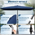 thumbnail image 5 of TEQIN 10' x 6.5' Rectangular Outdoor Patio Umbrella, Outdoor Table Umbrella, Yard Umbrella, Market Umbrella With 6 Sturdy Ribs, Push Button Tilt And Crank For Garden, Deck, Lawn, Pool, 5 of 6