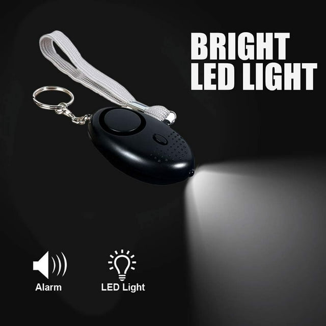 Llavero de alarma de seguridad personal, 5 alarmas personales 140DB Llavero de alarma de seguridad de autodefensa de emergencia con luz LED para mujeres, niños y ancianos Fokelyi WLJ-4659