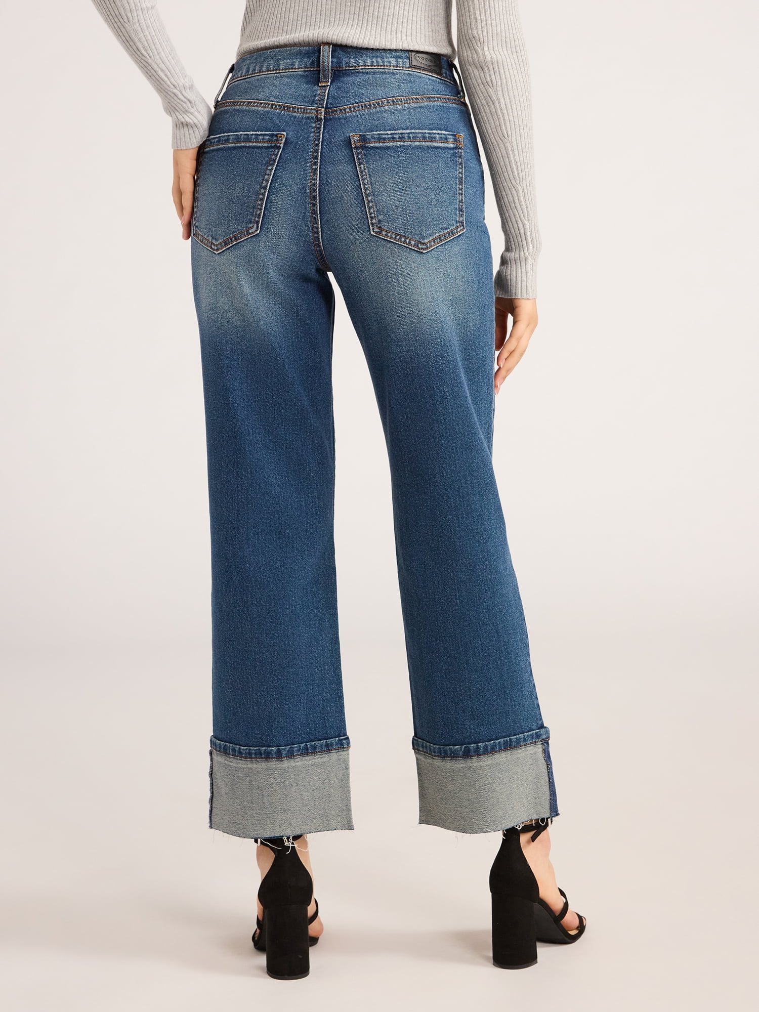 Scoop Women's and Women's Plus Benton Cuffed Ankle Jeans, 25", 27", and 29" Inseams, Sizes 0-26W