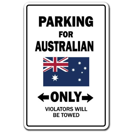 Parking For Australian Only Australia Flag National Pride Love Gift [3 Pack] of Vinyl Decal Stickers | Indoor/Outdoor | Funny decoration for Laptop, Car, Garage , Bedroom | (Best All In One Computer Australia)