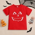 thumbnail image 2 of Bainana Kids Halloween T-Shirts Girls Size 5-6 Years Casual Face Print Short Sleeve Shirts School Play Outfits Red, 2 of 4