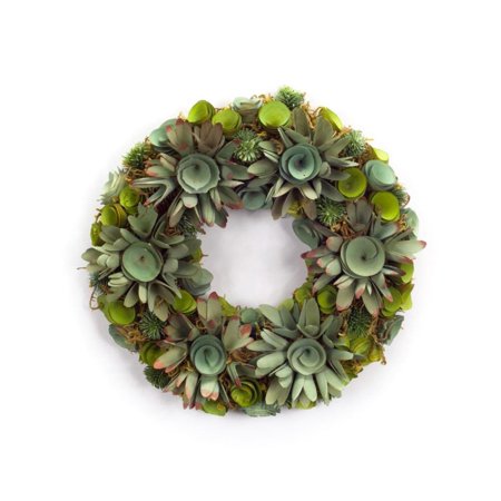UPC 746427707657 product image for Set of 2 Extravagant Green Two-Tone Artificial Decorative Succulent Wreath 14.5