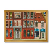 Designart 'Vintage Red Facade of Shop In Paris I' French Country Framed Art Print