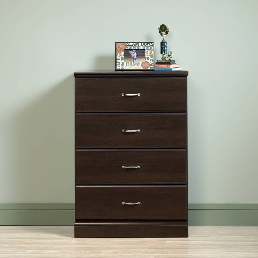 Sauder Parklane Transitional 4 Drawer Chest Soft White Finish