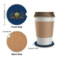 thumbnail image 2 of Pennsylvania Flag Car Coasters for Drinks with A Finger Notch for Easy Removal Cup Holder Coaster Cup Mat Car Interior Accessories 4PCS, 2 of 8