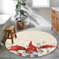 thumbnail image 3 of Red Mushroom Gnomes Round Area Rug 4Ft Washable Circle Rugs for Bedroom Dining Room, Spring Botanical Eucalyptus Leaves Non-Slip Carpet Floor Mats Indoor Outdoor Carpet Runner Aesthetic Home Decor, 3 of 8