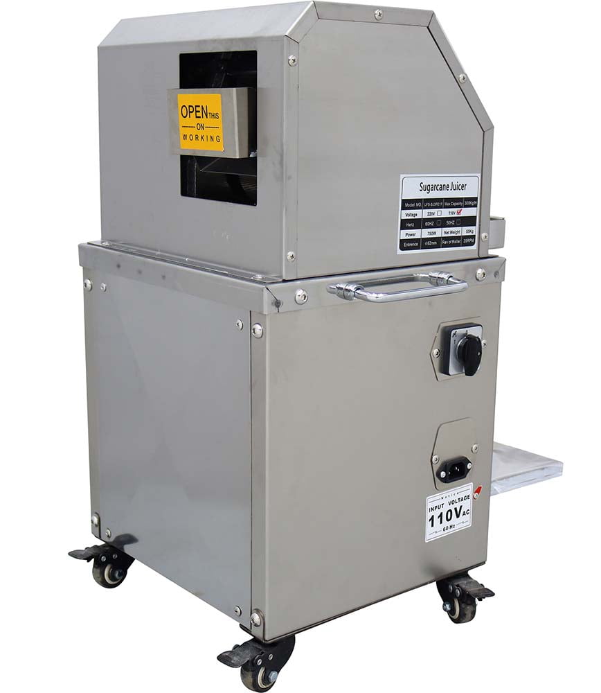 Techtongda Commercial Vertical Electric Sugar Cane Juicer Machine Sugarcane Press Extractor 3 Rollers Stainless Steel